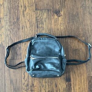 Black Leather Women’s Backpack